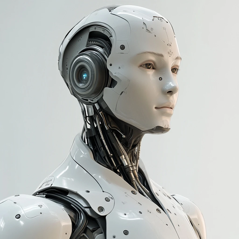 男性机器人光滑皮肤像人类