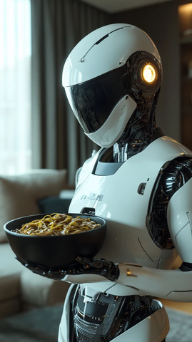 白色安卓手持牛肉面碗