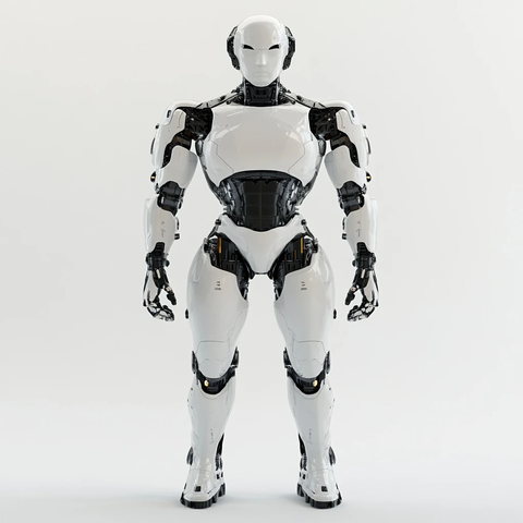 机器人站立型姿势白色背景