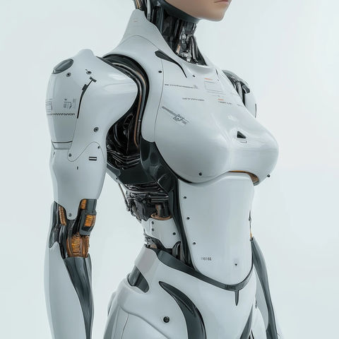 未来安卓女性机器人半身像