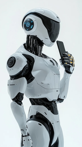 机器人手持手机通话