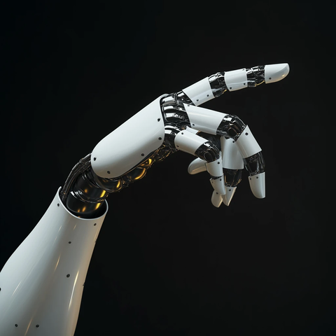 机器人手臂五指指向前方