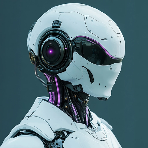 机器人紫色条纹绿色节能