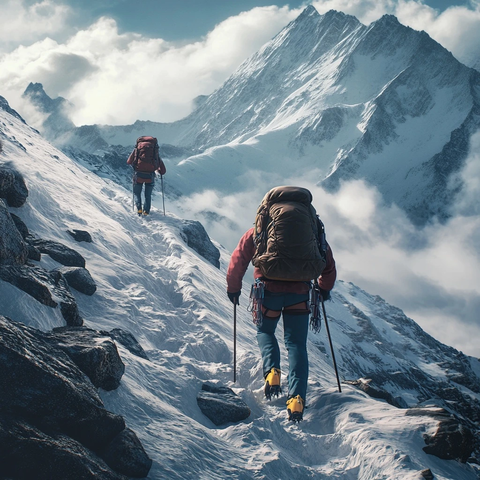 雪山上的攀登者