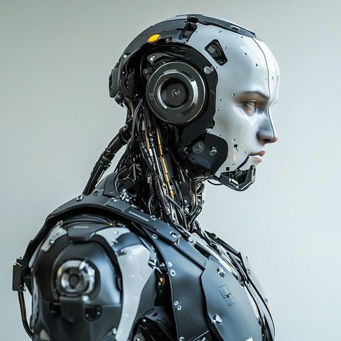 机器人西装男全身像