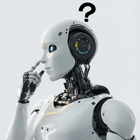 机器人困惑挠头疑问标志