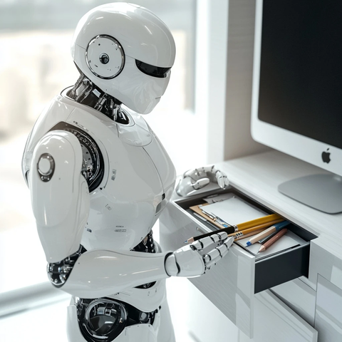 机器人开抽屉放笔