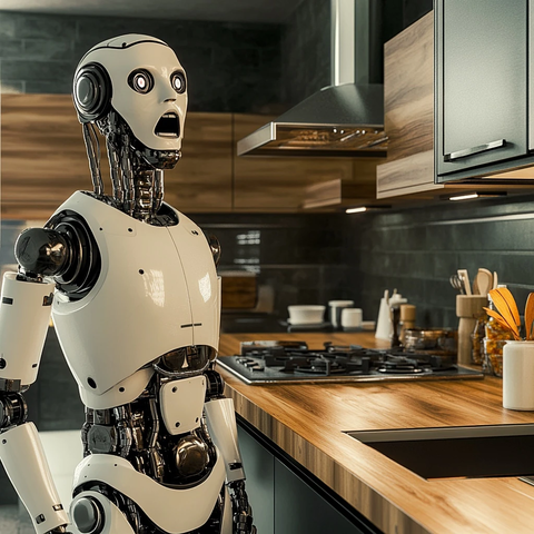 机器人厨房惊讶表情