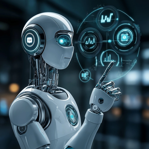 机器人手指环绕符号展示