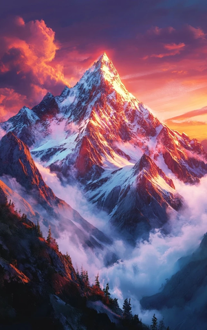 壮丽雪山的晨曦