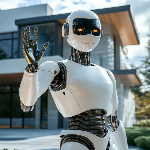 机器人门前挥手问候