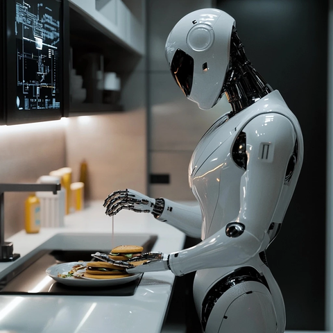 机器人智能厨房洗碗做三明治