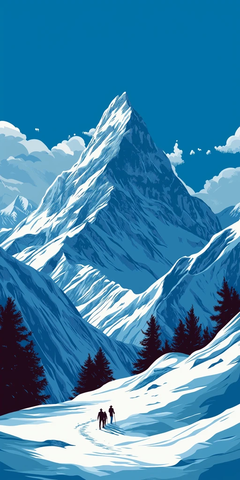 蓝调雪山的探险者