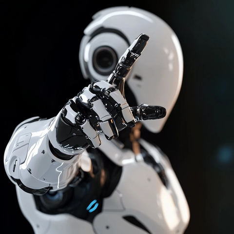 机器人手指伸出屏幕