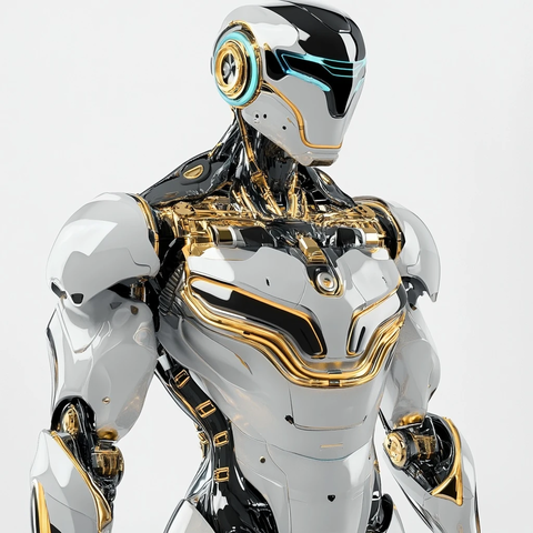 高科技银色机器人未来设计