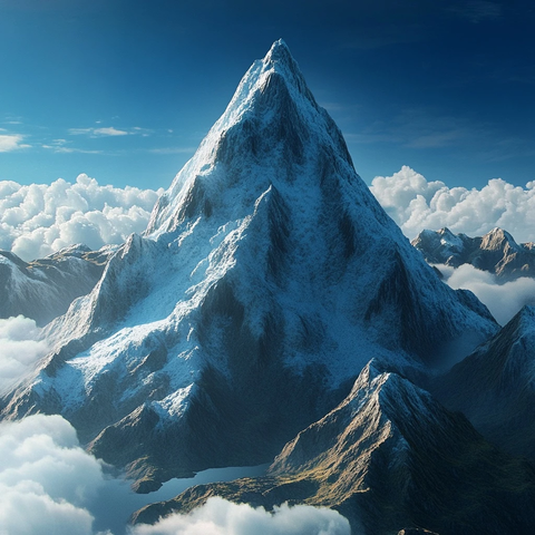 云端雪山的雄伟