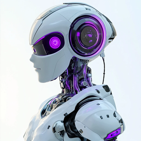 内容创建机器人紫色背景