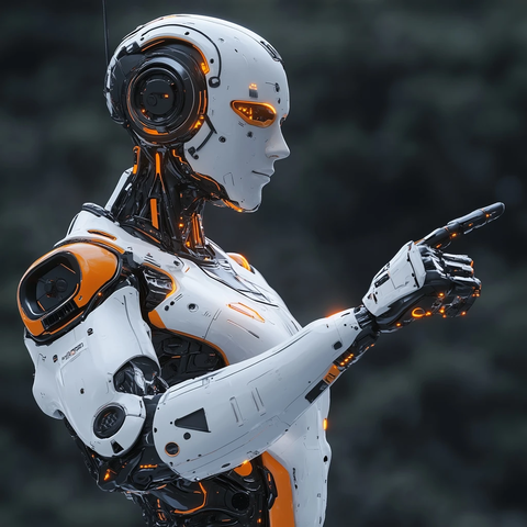 机器人手指远方的物体