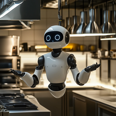 机器人悬挂天花板厨房烹饪