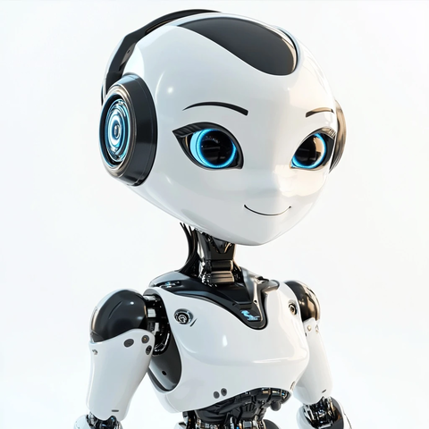 女性机器人助手白色背景