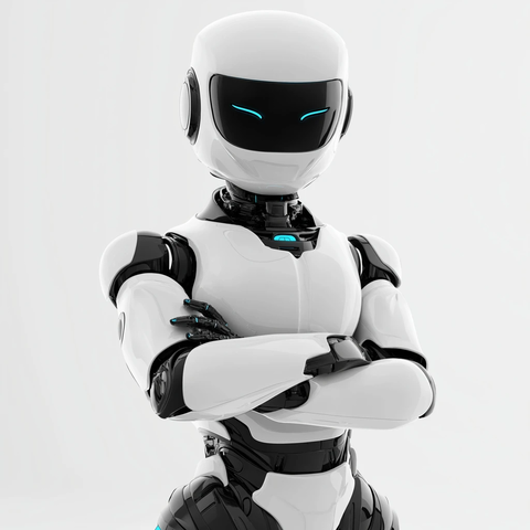 机器人站立白背景面向右侧