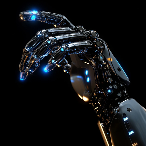 机器人手臂轻触指尖