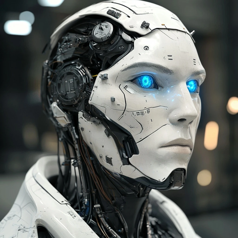 蓝眼机器人男性外观