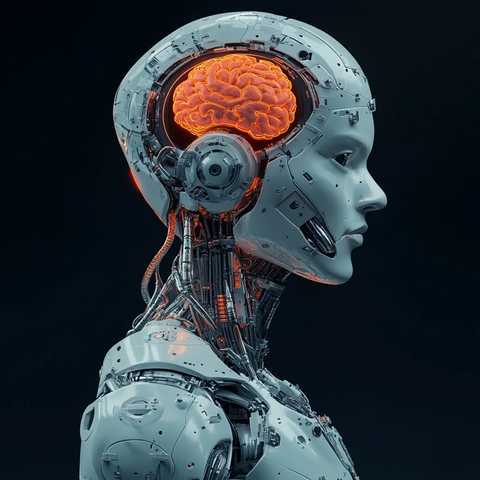 机器人侧脸与人工大脑