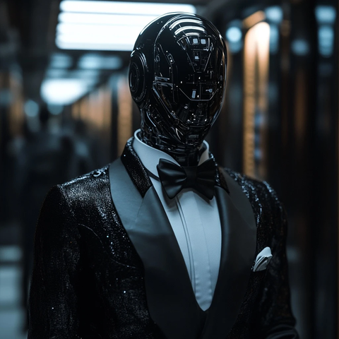 机器人管家身穿正式制服