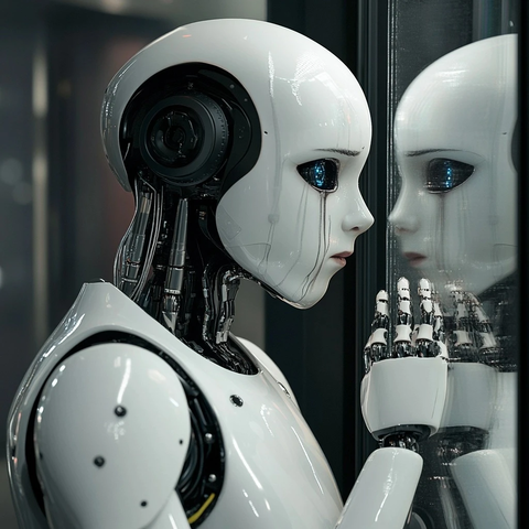 机器人镜前流泪