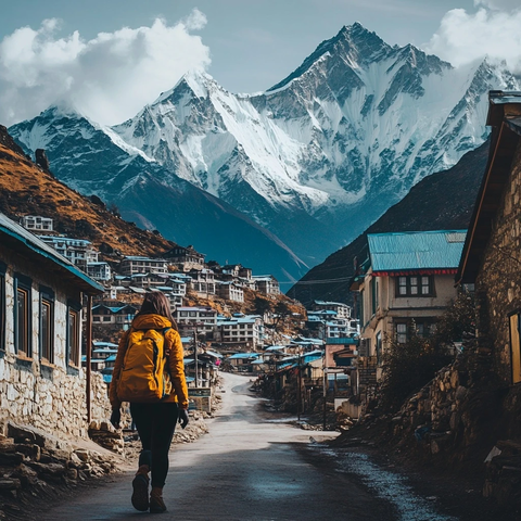 徒步者的雪山之旅