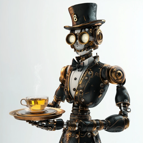老式机器人茶具服务