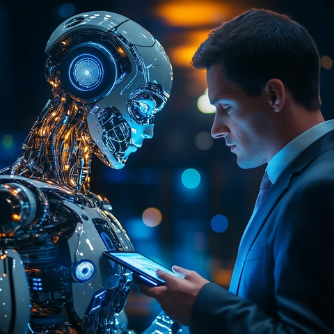 与商务男士合作工作场景