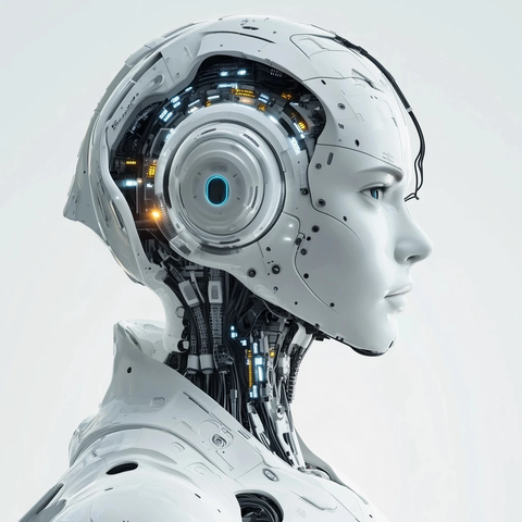 透明头部机器人与发光电路