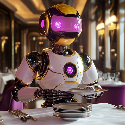 机器人服务生装扮管家