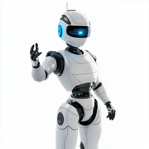 机器人工程师迎接服务机器人