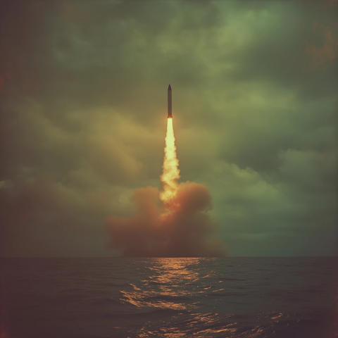 导弹穿越阴影海洋