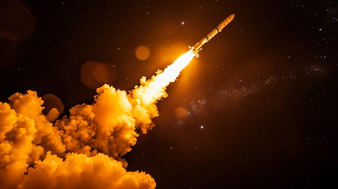 长征火箭发射太空烟花