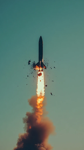 火箭爆炸坠落远景