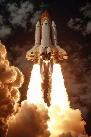 飞船发射舱外烟火特写