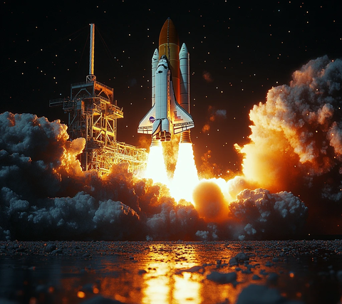 太空穿梭机发射瞬间