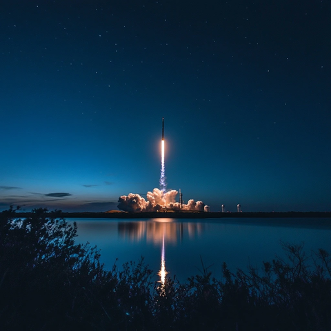 远景火箭发射蓝色调