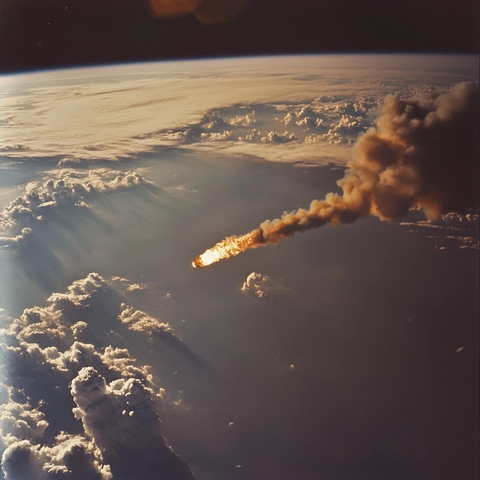 流星燃烧大气层景象