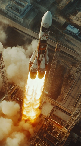 苏联火箭发射台起飞瞬间