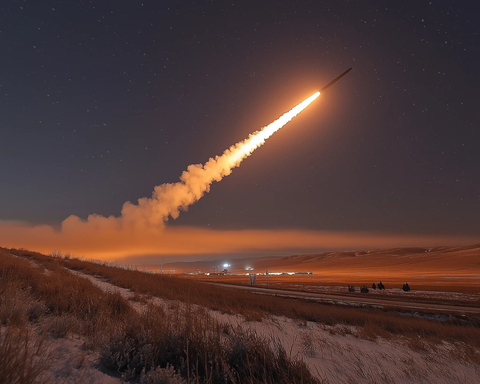 长程导弹划过宁静乡村