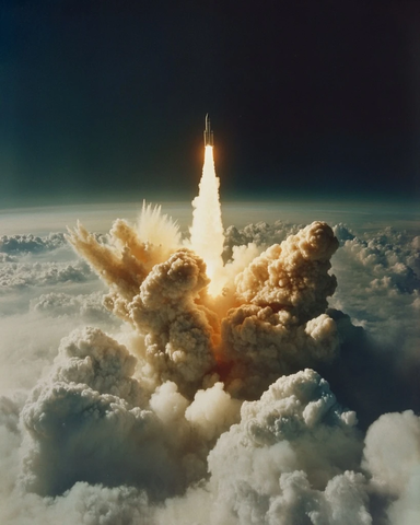 火箭爆炸空间站烟雾弥漫