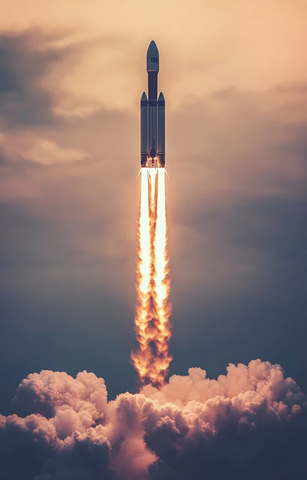 火箭升空动态模糊特写