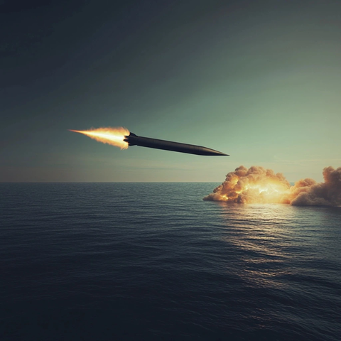 导弹海上飞行爆炸