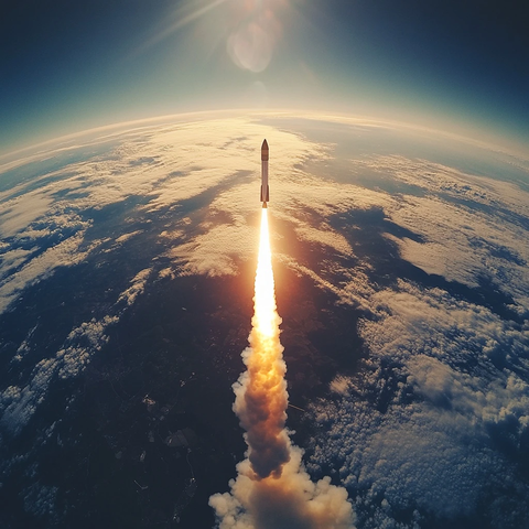 火箭升空穿越大气层