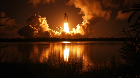 航天飞机夜空发射